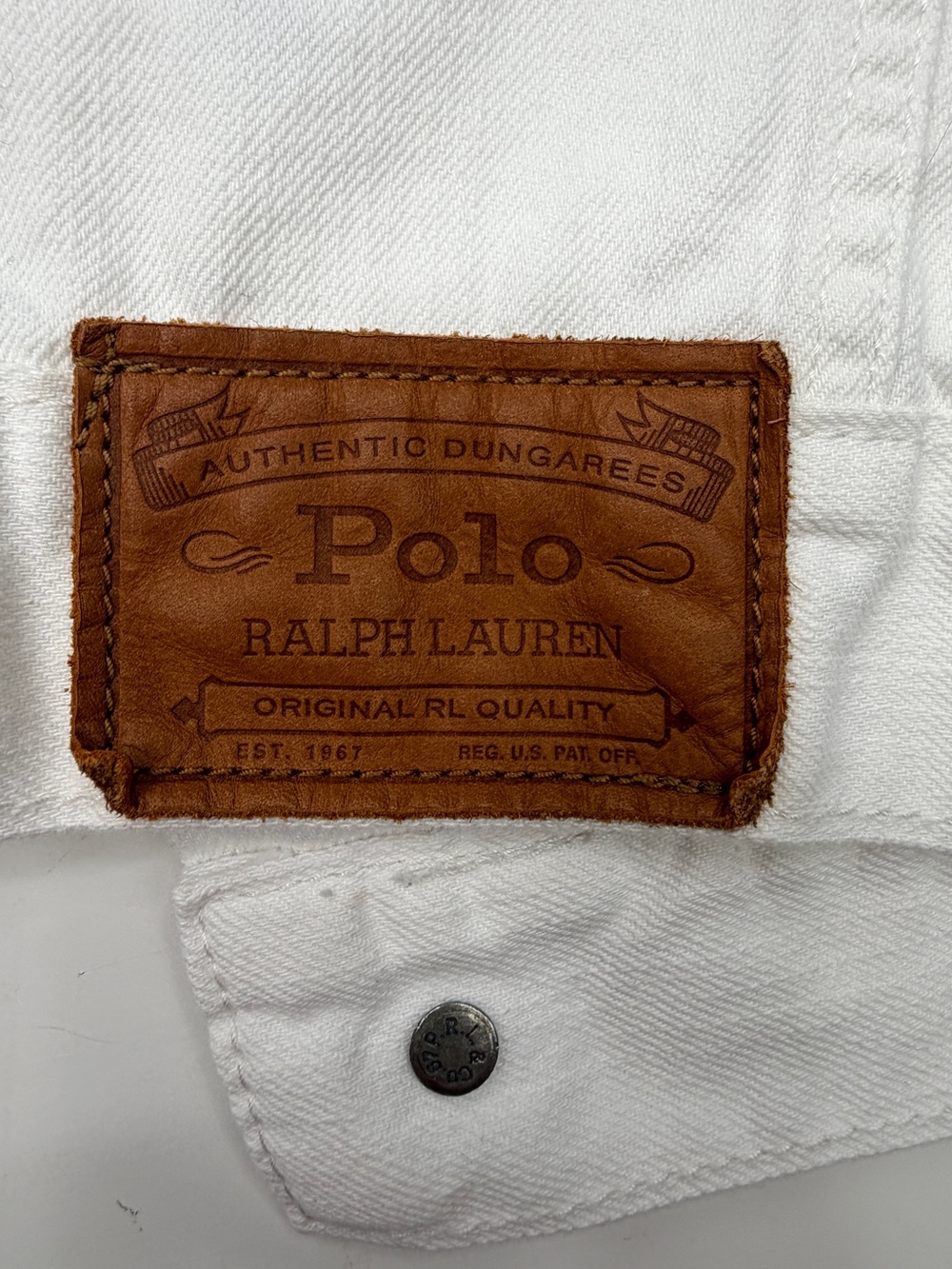 Y2K Vintage 90s White Polo Ralph Lauren Denim Trucker Jacket - Women's GUC Small - Picture 7 of 8